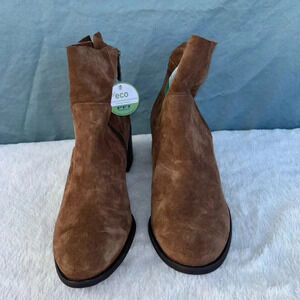 NWT Paul Green Womens Sz UK 7 = US 9.5 Nicole Tan Soft Suede Western Boots Ankle